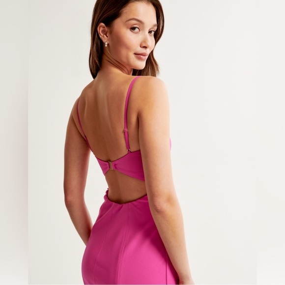 Abercrombie & Fitch Corset Clasp-Back Cut Out Mini Dress Hot Pink- Still Selling - Picture 5 of 15